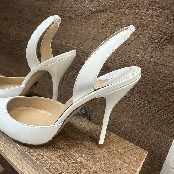 Paul Andrew White Patent Leather Slingback Heels – Size 39 - Picture 3 of 10
